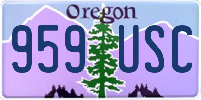 OR license plate 959USC