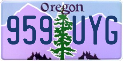OR license plate 959UYG