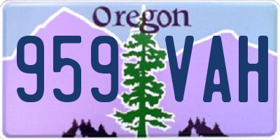 OR license plate 959VAH
