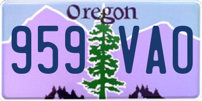 OR license plate 959VAO