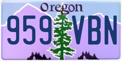 OR license plate 959VBN