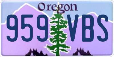 OR license plate 959VBS