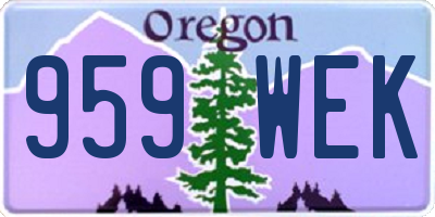 OR license plate 959WEK