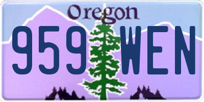 OR license plate 959WEN