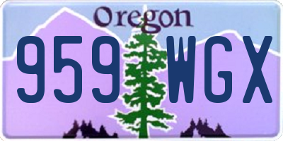 OR license plate 959WGX
