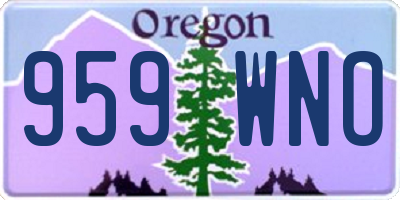 OR license plate 959WNO