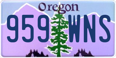 OR license plate 959WNS