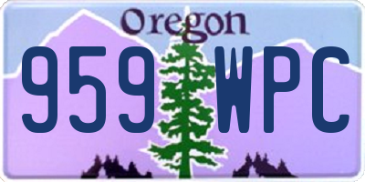 OR license plate 959WPC