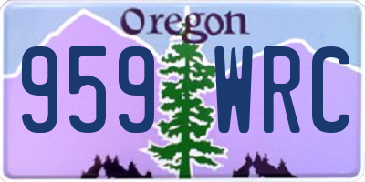 OR license plate 959WRC
