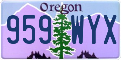 OR license plate 959WYX