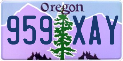 OR license plate 959XAY