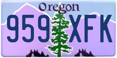 OR license plate 959XFK