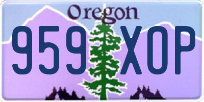 OR license plate 959XOP