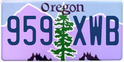 OR license plate 959XWB