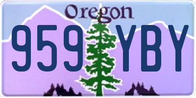 OR license plate 959YBY
