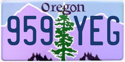 OR license plate 959YEG