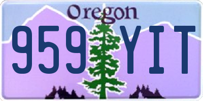 OR license plate 959YIT