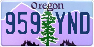 OR license plate 959YND