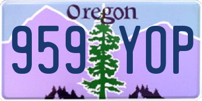 OR license plate 959YOP