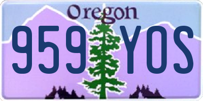 OR license plate 959YOS