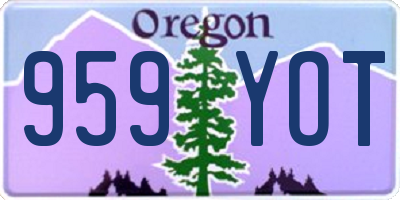 OR license plate 959YOT