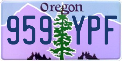 OR license plate 959YPF