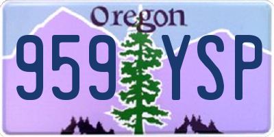 OR license plate 959YSP
