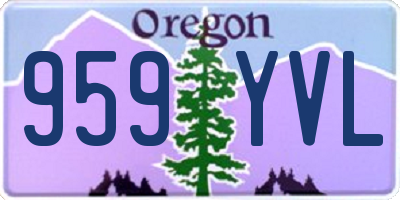 OR license plate 959YVL