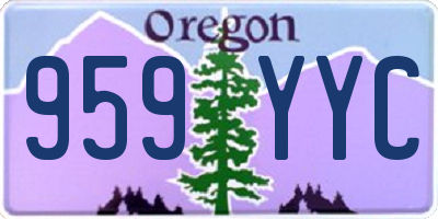 OR license plate 959YYC