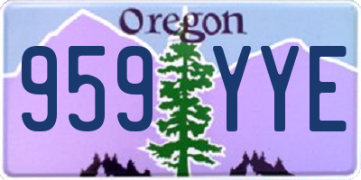 OR license plate 959YYE