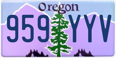 OR license plate 959YYV