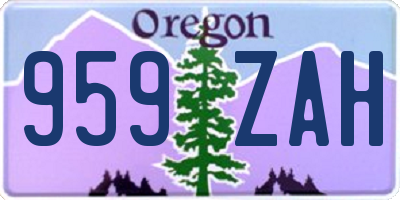 OR license plate 959ZAH