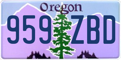 OR license plate 959ZBD