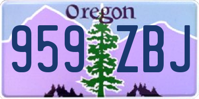 OR license plate 959ZBJ