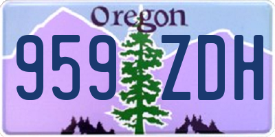 OR license plate 959ZDH