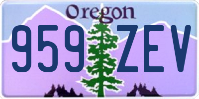 OR license plate 959ZEV