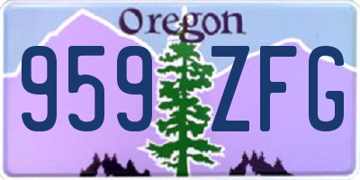 OR license plate 959ZFG