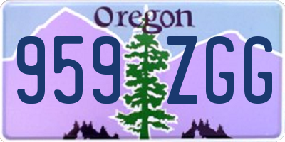 OR license plate 959ZGG