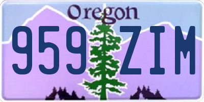 OR license plate 959ZIM