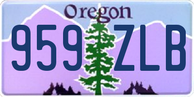 OR license plate 959ZLB