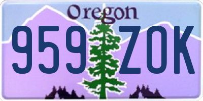 OR license plate 959ZOK