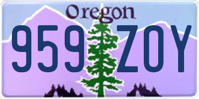OR license plate 959ZOY