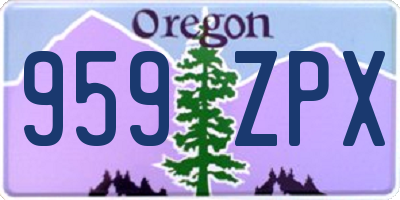 OR license plate 959ZPX