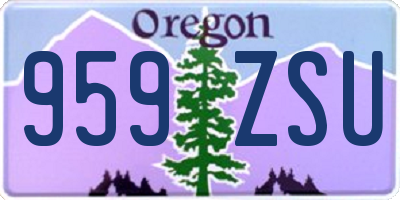 OR license plate 959ZSU