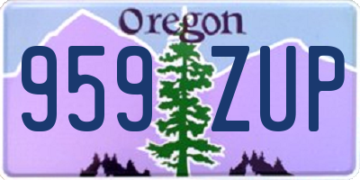 OR license plate 959ZUP