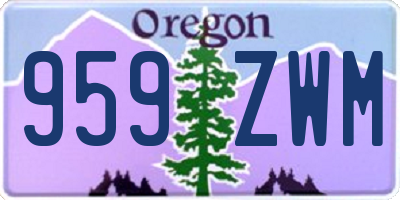 OR license plate 959ZWM