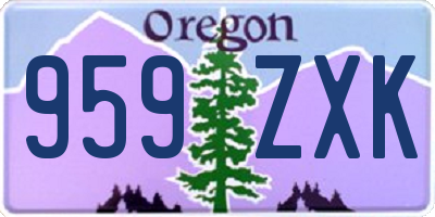 OR license plate 959ZXK