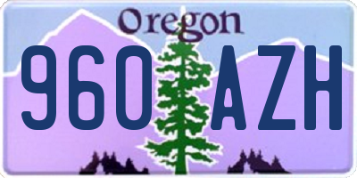 OR license plate 960AZH
