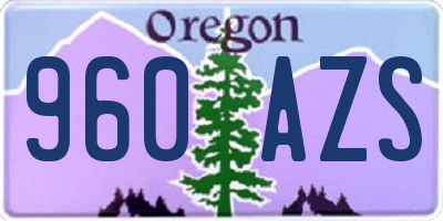 OR license plate 960AZS