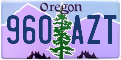OR license plate 960AZT